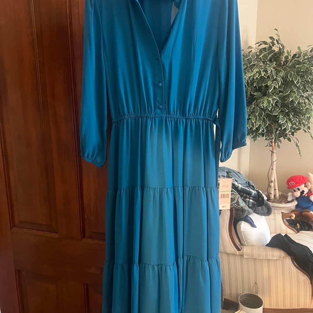 Nanette Lepore Teal Long Sleeve Dress
